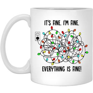 It's Fine I'm Fine Coffee Mug - Christmas Light Family Xmas Mug - Great Gift For Family And Friends 11oz