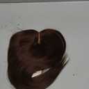 Straight Silk Base Human Hair Topper One Piece Side Part Forehead Closure With Clips (30cm/Right Part Medium Brown)