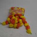 Artificial Marigold Garland for Decorations - 5 feet Marigold Strands for Diwali, Day of Dead, Dia de Los Muertos, Christmas Garlands (Lemon & Dark Orange)