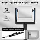 Black Toilet Paper Holder StandStainless Steel Toilet Paper Holder Free StandingStable Weighted Base Floor Tissue Roll Holder for BathroomModern Pivoting Toilet Paper Stand