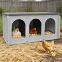 Chicken Nesting Box with 3 Doors for Backyard, Plastic Nesting Box for Chickens, Waterproof Chicken Coop Easy to Clean & Assemble, for Outdoor Chicken Coop Backyard
