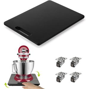 Aieve Appliance Sliding Tray for Kitchen Appliance, Wooden Sliding Tray with Universal Wheel for Coffee Maker, Heavy Duty Slider Tray for Countertop 12"x16"