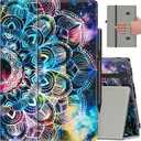 VORI Case for All-New Amazon Kindle Fire HD 10 Tablet (13th/11th Generation 2023/2021 Release) and Fire HD 10 Plus 10.1" - Slim Folding Stand Folio Cover with Auto Wake/Sleep & Hand Strap, Mandala
