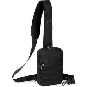 Anti Theft Sling Bag Tactical Small Shoulder Chest Crossbody Bag for Men Women with Zipper Lock RFID Blocking