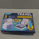 Vacuum Storage Bags for Travel, 8 Pack (4S+4XS) Vacuum Seal Bags with Wireless Rechargeable Electric Pump, Travel Essentials Space Saving Compression Bag for Clothes, Luggage, Suitcase, Backpack, Trip