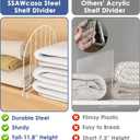 Closet Organizers and Storage, 8 Pack 12'' Extra Tall Shelf Dividers, Metal Closet Dividers Shelf Organizer for Wood Shelves, Linen Closet Organization Separators for Purse Handbag Sweater Clothes