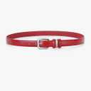 XZQTIVE Women Leather Belt for Jeans Pants Dresses Fashion Ladies Skinny Leather Belt with Silver Buckle