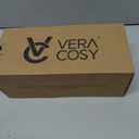 VeraCosy Men's Knitted Scottish Slippers with Soft Memory Foam Non Slip Indoor Rubber Sole (7-8, Dark Blue)