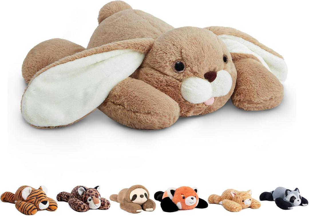 Niuniu Daddy 20" | 3.3 Pound Bunny Weighted Stuffed Animals for Kids Adults, Soft Rabbit Plush Animal Calming Toys for Sleeping, Cute Body Pillow for Presents Birthday Christmas Holiday Easter Gifts