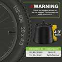 20 x 4.0 Fat Bike Inner Tube - True 4.0" Width for 20x4 Fat Tire & Ebike - Butyl Rubber Durable & Reliable Performance - AV 32mm, 2 Pack