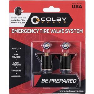 Colby Valve Quick Emergency Valve Stem Replacement Kit for Tubeless Tires | No Tools Required for Install | No Need to Remove Tire | Tire Valve Stem Kit Made in USA from quality 360 brass components (Black)