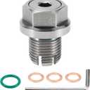 for Car Motorcycle Boat Oil Drain Plug Anti Leakage Engine Oil Pan Drain Bolt Screw Thread Repair Silver Tone with 3 Gasket Copper M14.1-1.25mm