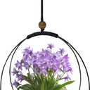 Hanging Planter for Indoor Plants, Black Plant Hanger Indoor with Sturdy Wood Base, Modern Boho Macrame Plant Hanger for 3-5.5 Inch Pot, Hanging Wall Ceiling Window Home Decor (Pots Not Included)