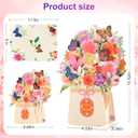 Birthday Cards, Light and Music Happy Birthday Card, Lily and Butterflies, 10 Inch Life Sized Forever Flower Bouquet 3D Pop Up Birthday Gift Card for Women Wife Mom Daughter Sister