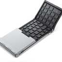 iClever Portable Keyboard, BK09 Foldable Bluetooth Keyboard with Number Pad for Travel and Business Trip, USB-C Rechargeable for Laptop, iPad, iPhone, Sync up to 3 Devices