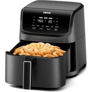 DEIME Air Fryer 7.2 QT 1700W Oilless Oven Healthy Cooker Air Fryers Large Capacity with 8 Presets, LCD Touch Screen, Customerizable Cooking, Non-Stick Basket (Black)
