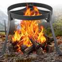 Campfire Tripod for Cooking, Outdoor Camp Fire Cooking Equipment for Dutch Oven Tripod, Portable and Foldable Fire Pit Stand, Heavy Duty Cooking Tripod