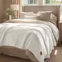 Bedsur Fleece Blankets Queen Size for Bed - GentleSoft Warm, Cozy, Soft & Thick Blanket for Winter, Heavy 500Gsm Anti-Static Design, Ideal for Couch & Sofa, Cream, 90x90 Inch