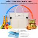 MAXTOP Lunch Bag Women for Work Insulated Thermal Lunch Box with Wide-Open Pocket Reusable Leakproof Cooler Bags with Removable Shoulder Strap for Teacher Nurse Office Picnic Travel Beige