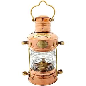 Anchor Oil Lamp Hurricane Lantern Brass