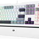 Redragon Mechanical Gaming Keyboard Wired, Light Up Backlit, Linear Switches, 104 Keys Anti-Ghosting, Big Wrist Rest, Metal Frame, Durable Keycaps for Computer PC Mac Xbox Gamers