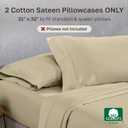 California Design Den Standard/Queen Size Pillowcase Set - 400 Thread Count Pillowcases, 100% Cotton Sateen, Set of 2 Pillow Covers, Soft and Breathable - Beige (Golden Tone)