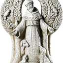 Avalon Gallery Saint Francis Peace Tree Garden Figurine, Stone Resin Outdoor Statue, 12.5" Tall x 8" Wide