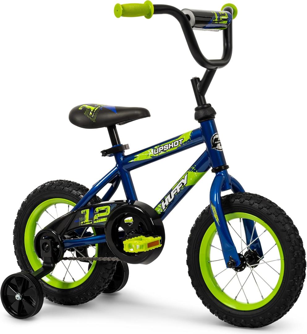 Huffy Upshot 12/16/20 Inch Boy's Bike for Kids, Removable Training Wheels, BMX Design, Designed for Growth, Durable Construction, EZ Build Assembly (Blue)