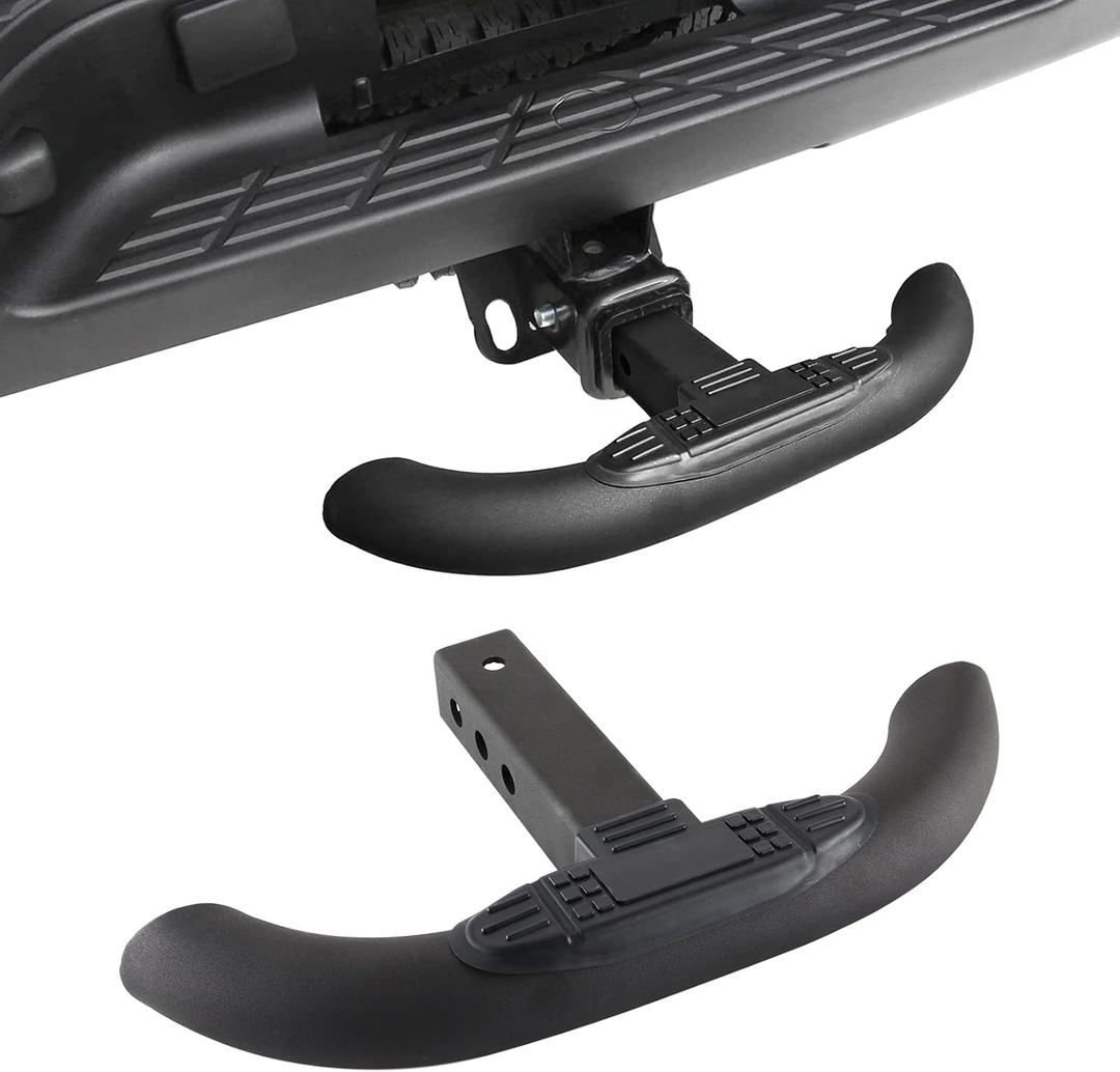 WeiSen Towing Hitch Step for 2" Receivers Rear Bumper Guard Protector Step Black Heavy Duty Steel Fit Chevy (Fit Chevrolet), Fit Ford, Fit Toyota, Fit GMC, Fit Dodge RAM, Fit Jeep