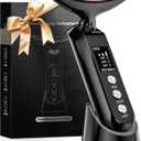 2025 Upgraded Facial Neck Massager Portable Charging Dock - 3 Heat Settings, Vibrating Face Massage, 9-Color LED Light & 72Hrs Battery | Home Spa Travel Skincare - Black