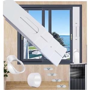 Portable Air Conditioner Window Seal Kit with Coupler,Adjustable Vertical/Horizontal Sliding Window Plate for AC Unit, Suit for 5.9''/15cm Diameter Exhaust Hose