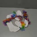 Toddler Girls Socks with Rainbow Lace Ruffle Trim Cotton Baby Socks Frilly Dress Socks for Little Girls