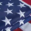 Bradford American Flag 2x4 ft Outdoor Embroidered US USA Flags Double Sided Heavy Duty, 24x48 inch American Flag with 2 Brass Grommets Outsides Insides Decoration