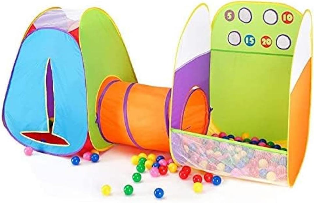 Alvantor Kids Tent Play Tent Fun Toss It Game Zone 3-in-1 Pop Up Play Tunnel Indoor Outdoor Great Game & Toy Gift for Children (Include 4 Balls)