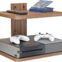 WALI Floating TV Shelf, Projector Shelf Holds Up to 22lbs, Wooden Projector Wall Mounted Shelves for DVD Players, Cable Boxes, Game Consoles, Living Room Decor Accessories (CS202N), 2 Shelves, Wood