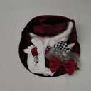 QLINLEAF White Rabbit Costume Bunny Ear Top Hat Rabbits Ears Topper Plush Hat Mad Hatter Set for Easter Halloween Cosplay (Burgundy)