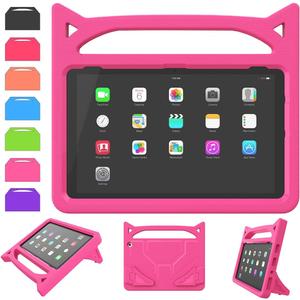 Fire HD 10 Tablet Case for Kids, Tablet 10 Case(13th/11th Generation, 2023/2021 Release),SHREBORN Lightweight Shockproof Covers with Handle Stand,Also for 10in Sony Nokia,Pink (Rose)