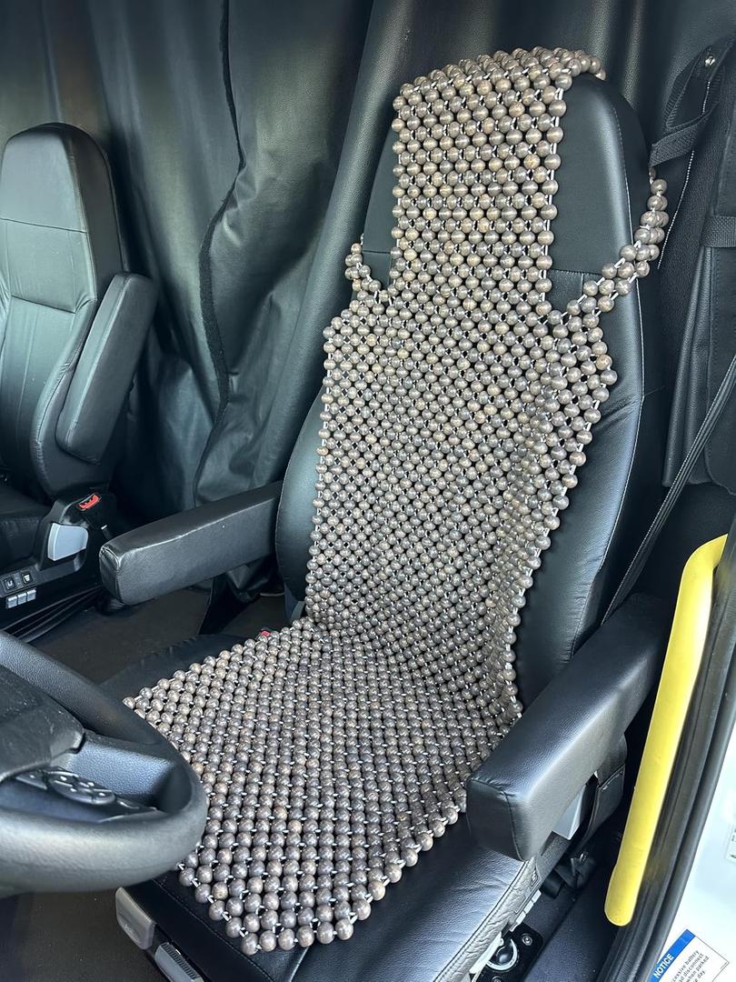 Extra Large Natural Wood Beaded Seat Cover Massaging Cooling Cushion for Truck, Trailer, Van
