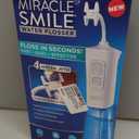 Ontel Miracle Smile Water Flosser for Teeth & Gum Health, Unique H-Shaped Flossing Head & 4 Water Jets, Cordless Water Flosser Features 360 Cleaning & 3 Pressure Modes, USB Rechargeable Dental Floss