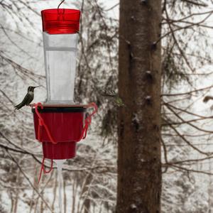 Hummingbird Feeder Heater, Heated Hummingbird Feeders for Outdoor, Bird Feeder Heater Attaches to Bottom Feed Hummingbirds in Freezing Weather Winter Outdoor Garden (Feeder NOT Included) (1), Red