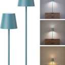 JACKYLED Cordless Table Lamps Rechargeable, 3 Adjustable Height, 5000mAh Battery Operated, 3 Colors Smooth Dimming, Portable LED Waterproof Table Lamp for Kitchen, Bedroom, Outdoor (2 Pack-Lake Blue)
