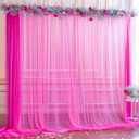 10x10ft Hot Pink Tulle Backdrop Curtain for Parites, Sheer Backdrop Curtains for Wedding Baby Shower Birthday Party Photo Shoot Decorations (10ft x 10ft(2 Panels 5*10ft))