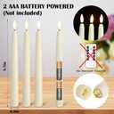 Baquler 36 Pcs Flameless Taper Candles LED Taper Candles Flickering Bulk Ivory LED Candlestick for Easter Wedding Church Halloween Christmas Party Decor Table Centerpiece, 8.5 in, No Batteries