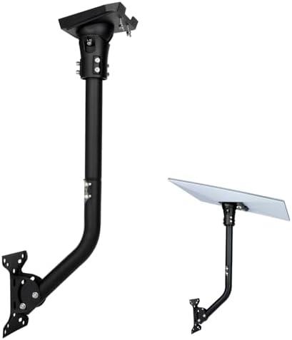PowGrow Wall Pole Mount for Starlink Gen 3, 22.8 inches Long Pole Mounting Kit with Adjustable Pipe Adapter for Starlink Standard Dish V3, Metal Mount Bracket and Aluminum Adapter, Black