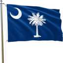 South Carolina State Flag 4x6FT SC State Flag Bright Colors Fade Proof Polyester with 2 Brass Grommets Indoor Outdoor