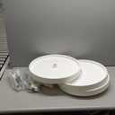 Rev-A-Shelf 18 Inch 3 Tier Full Circle Lazy Susan for H Corner Kitchen Cabinets, Large Plastic Home Storage Rotating Shelves, White, 6013-18-11-526