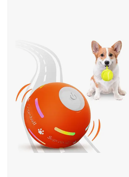 PetDroid Interactive Dog Toys Dog Ball, [Newly Upgraded] Durable Motion Activated Automatic Rolling Ball Toys for/Small/Medium/Large Dogs,USB Rechargeable, Orange