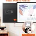 17.7" Tall Wall Safes Between the Studs 16" Centers, Hidden Wall Safe with 2 Removable Shelf & Hidden Tray, In Wall Mount Safe for Money, Jewelry, Passport, Valuables