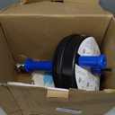 Drain Auger, Clog Remover with Drill Adapter, 25 Feet Flexible Plumbing Snake Use Manually or Powered for Kitchen, Bathroom and Shower Sink, Comes with Gloves (blue)