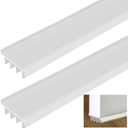 2 Pcs 4 Feet White Vinyl Door Bottom Seal Door Sweep with Drip Cap